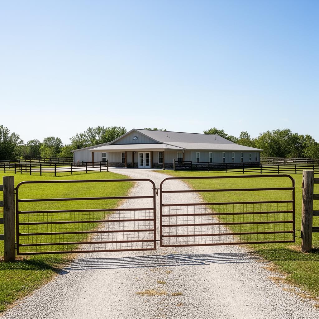 Ranch entry fencing by a fence contractor